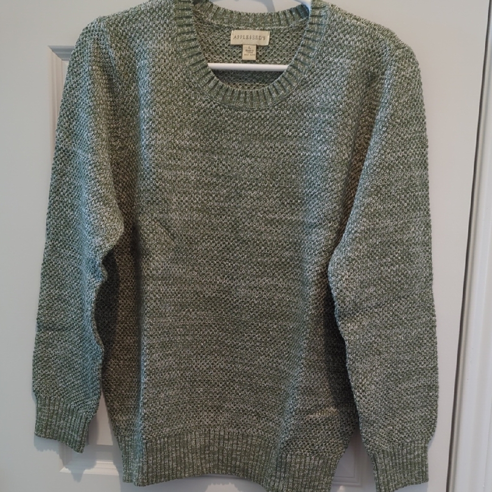 Appleseed's Green Crew Neck Sweater Relaxed Fit